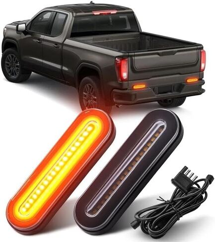 NINEO LED Trailer Light Kit Compatible with Silverado 1500 2500HD 3500HD 2001-2023, 5-Inch Auxiliary Red+Yellow Oval Light Kit with 4 Pin Harness, for Luggage Racks Trucks Trailers in Kuwait
