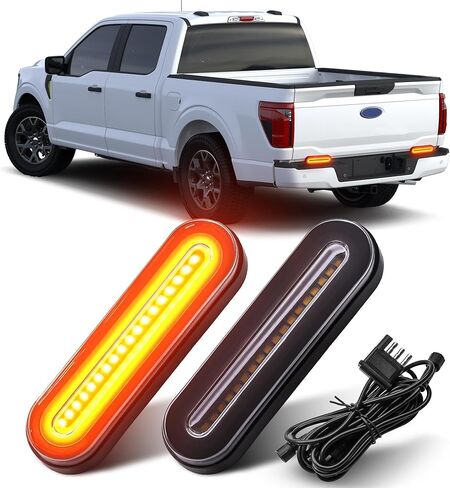 NINEO LED Trailer Light Kit Compatible with Silverado 1500 2500HD 3500HD 2001-2023, 5-Inch Auxiliary Red+Yellow Oval Light Kit with 4 Pin Harness, for Luggage Racks Trucks Trailers in Kuwait