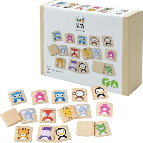 PlanToys My Mood Memo Memory Matching Game (5656)| Sustainably Made from Rubberwood and Non-Toxic Paints and Dyes in Kuwait