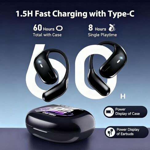 Real-Time AI Translation Earbuds 168 Languages Translator Earphones, Audifonos Traductores Inglés Español, Bluetooth 5.4, OWS Open Ear & LCD Touch, Translating Device for Travel Meetings Learning in Saudi Arabia