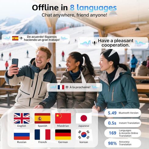 Real-Time AI Translation Earbuds 168 Languages Translator Earphones, Audifonos Traductores Inglés Español, Bluetooth 5.4, OWS Open Ear & LCD Touch, Translating Device for Travel Meetings Learning in Kuwait