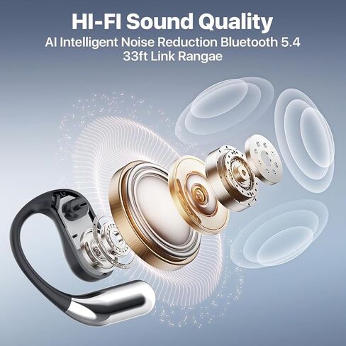 Real-Time AI Translation Earbuds 168 Languages Translator Earphones, Audifonos Traductores Inglés Español, Bluetooth 5.4, OWS Open Ear & LCD Touch, Translating Device for Travel Meetings Learning in Kuwait