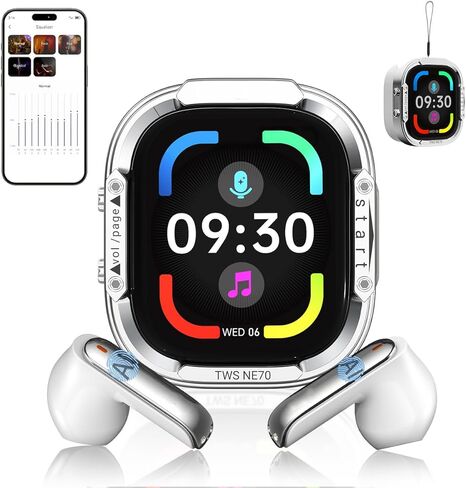 NE70 Earbuds, 2026 New NE70 AI Translation Earbuds in Real Time, Language Translator Headphones with LCD Touch Screen Audifonos Traductores Inglés Español Support 165 Languages for Travel Business in Kuwait