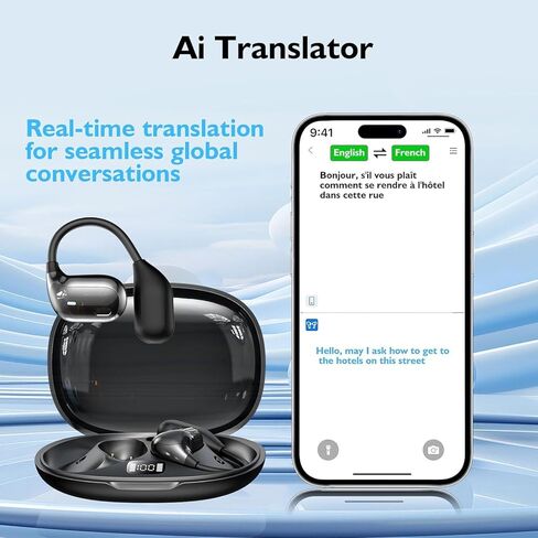 سماعات أذن للترجمة الفورية بالذكاء الاصطناعي | 2026 جهاز مترجم AI مع 144 لغة لنظام iOS/Android | سماعات أذن لاسلكية 3 في 1 للسفر/العمل/التعلم in Kuwait