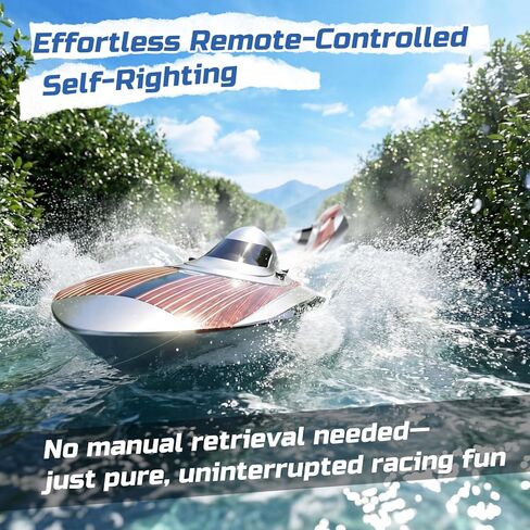 DEERC 17" Brushless RC Boat for Adults, 45+ KPH High-Speed Racing Boat, 3S 2800mAh Li-po Battery, Metal Rudder, Self-Righting Design, Remote Control Boat for Lakes, Pools & Saltwater, TX766 in Kuwait