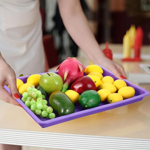 Molain 10 Pack Multicolor Plastic Art Trays 16x12x1 Inch Large Stackable Activity Craft Trays Sensory Serving Organizer Art Serving Tray for DIY Projects, Beads, Jewelry, 10 Colors in Kuwait