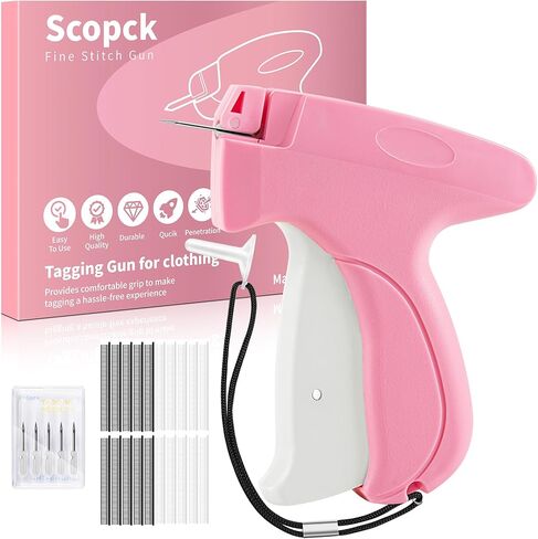Stitch Gun for Clothes - Handheld Stitch Gun Quick Clothing Fixer - Tagging Gun - Includes 6 Needle, 1000 Black Fasteners & 1000 White Fasteners in Kuwait