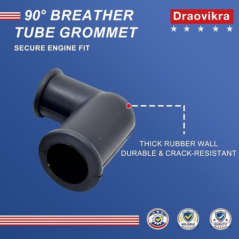 Breather Tube Grommet Kit for Brig-gs and Stra-tton 692187 692189, Rubber Crankcase Vent Tube Elbow Set 45 and 90 Degree, Engine Breather Hose Connector Replacement 4 Pairs in Kuwait