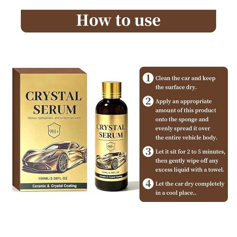 100ML Crystal Serum -2026 New Model Advanced Graphene Ceramic Coating for Cars,9H Graphene Coating for Auto Car Detailing,Gloss Hydrophobicty Anti Scratch in Kuwait