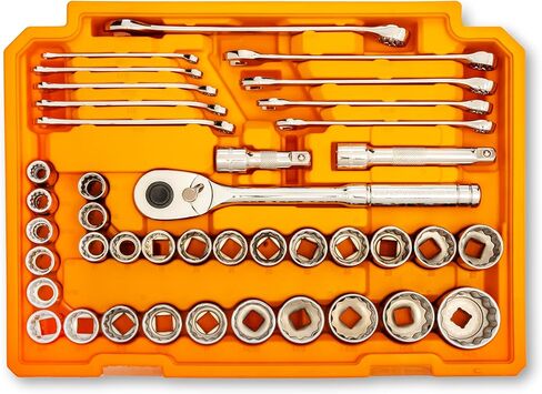 مجموعة أدوات ميكانيكا GEARWRENCH في صندوق تخزين 3 أدراج، 257 قطعة، 1/4 بوصة 3/8 بوصة و1/2 بوصة محرك، متري/SAE | GW72XLCBMTS in Kuwait
