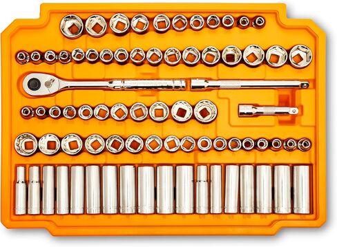 مجموعة أدوات ميكانيكا GEARWRENCH في صندوق تخزين 3 أدراج، 257 قطعة، 1/4 بوصة 3/8 بوصة و1/2 بوصة محرك، متري/SAE | GW72XLCBMTS in Kuwait