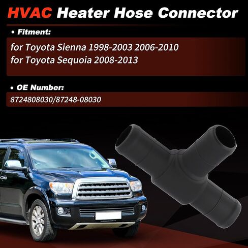 سخان المياه أنبوب إدخال لتويوتا سيينا 1998-2003 2006-2010 لتويوتا سيكويا 2008-2013 HVAC سخان خرطوم المحملة موصل 8724808030/87248-08030 المبرد عن طريق تمرير t سبليت الأنابيب 2 قطعة in Kuwait