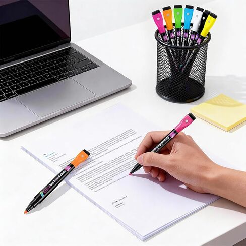 علامات 9 ألوان للوحة ملاحظات LED مع الألوان، علامات مسح جافة بديلة للوحة رسم LED، علامة ألوان قابلة للغسل أو المسح الجاف متوافقة مع لوحات الملاحظات ولوحات الرسائل والسبورة البيضاء in Kuwait