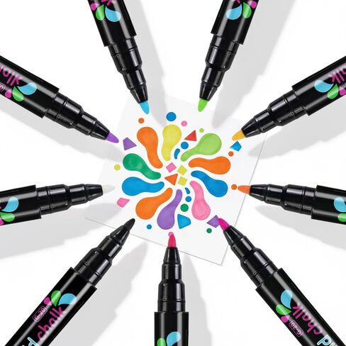علامات 9 ألوان للوحة ملاحظات LED مع الألوان، علامات مسح جافة بديلة للوحة رسم LED، علامة ألوان قابلة للغسل أو المسح الجاف متوافقة مع لوحات الملاحظات ولوحات الرسائل والسبورة البيضاء in Kuwait