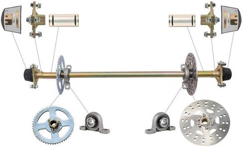 17mm Go Kart Rear Axle Kit with 10x4.50-5 Wheel Tire and Rear Hub for Drift Trike Mini Bike ATV Kart in Kuwait