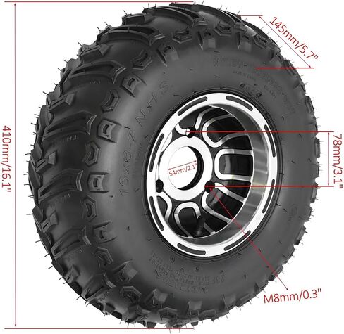 4 حزمة 16x8-7 ATV Go Kart عجلة الإطارات مجموعة الألومنيوم حافة 3 العروة 78 مم نمط الترباس جميع التضاريس Knobby عجلات استبدال لايحتاج لرباعية عربات التي تجرها الدواب 110cc-150cc 4 عربة ويلر in Kuwait