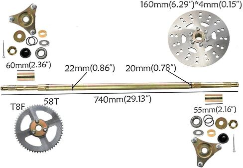 Go Kart Rear Axle Assembly Kit with 10x4.50-5 Tire Wheels and 17mm Wheel Hubs for Drift Trike DIY Kart in Saudi Arabia