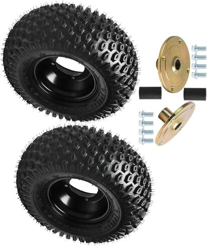 مجموعة إطارات عجلة Go Kart مقاس 16 × 8-7 مع محاور محور 23T و4 حواف فولاذية مقاس 110 مم نمط مسمار 16 × 8 × 7 بدون أنابيب لجميع التضاريس مجموعة العجلات الخلفية لجرار العشب ATV Quad Mini Bike in Kuwait