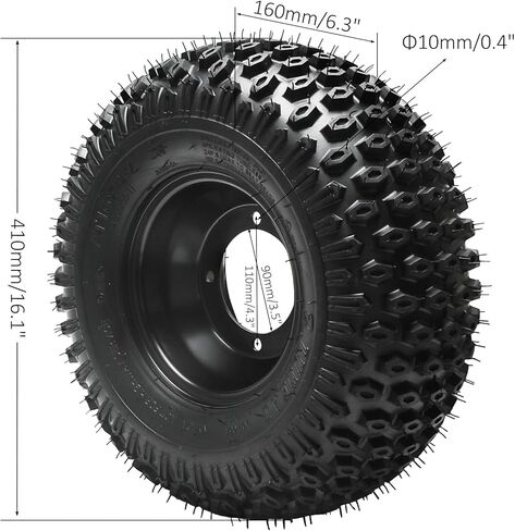 مجموعة إطارات عجلة Go Kart مقاس 16 × 8-7 مع محاور محور 23T و4 حواف فولاذية مقاس 110 مم نمط مسمار 16 × 8 × 7 بدون أنابيب لجميع التضاريس مجموعة العجلات الخلفية لجرار العشب ATV Quad Mini Bike in Kuwait