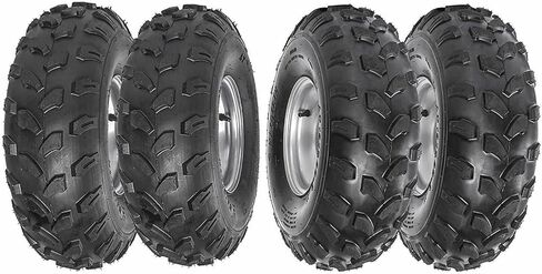 مجموعة عجلات وإطارات مقاس 8 بوصات مقاس 19x7-8 مع محور 4 عروات 110 مم، وعجلات بديلة للمركبات ATV، وGo-Kart، وجزازة الركوب، وأداء عالي التحمل على الطرق الوعرة in Kuwait
