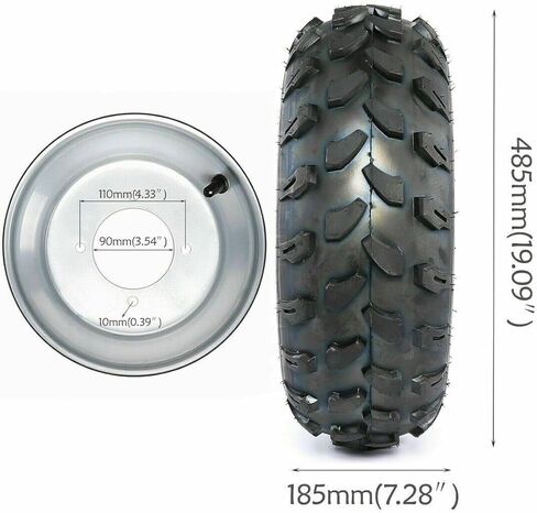مجموعة عجلات وإطارات مقاس 8 بوصات مقاس 19x7-8 مع محور 4 عروات 110 مم، وعجلات بديلة للمركبات ATV، وGo-Kart، وجزازة الركوب، وأداء عالي التحمل على الطرق الوعرة in Kuwait