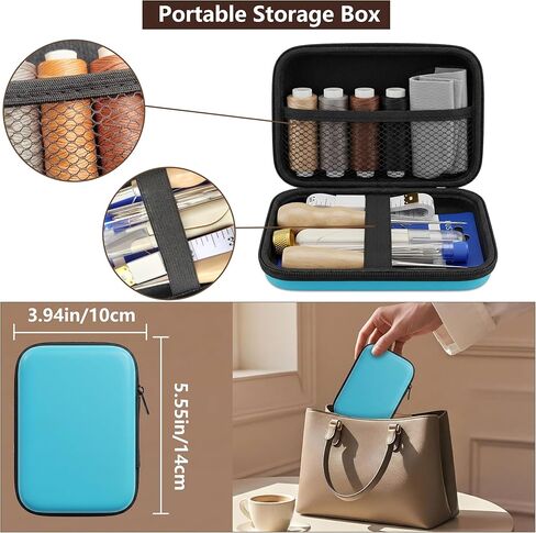 Leather Sewing Kit, Upholstery Repair Kit with Waxed Thread, Sewing Awl, Needles, Heavy Duty Hand Stitching Tools for Car Seats, Sofa, Carpet, DIY Leather Crafts in Kuwait