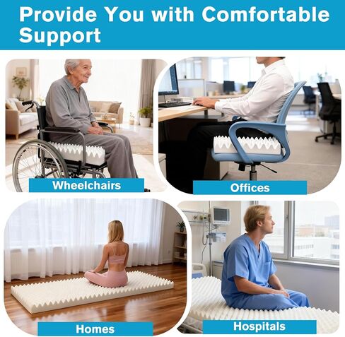72 * 24 * 3 Inch Egg Crate Foam Padding Pressure-Relieving High-Density Upholstery Foam for Air Circulation Cuttable Cushion Pad for Sofa Chair Hospital in Saudi Arabia