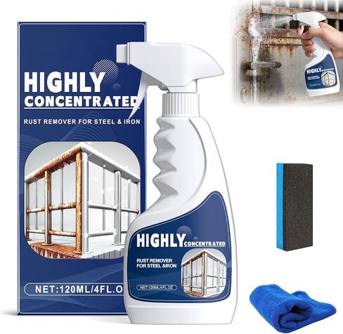 Rust Remover Spray for Metal, Powerful Rust Remover Heavy Duty Metal Cleaner, Multipurpose Rust Stain Remover for Metal,for Automotive Parts, Tools, Stainless Steel, Fast Acting Rust in Kuwait