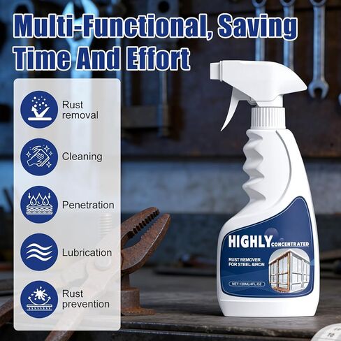Rust Remover Spray for Metal, Powerful Rust Remover Heavy Duty Metal Cleaner, Multipurpose Rust Stain Remover for Metal,for Automotive Parts, Tools, Stainless Steel, Fast Acting Rust in Kuwait
