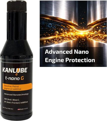 Engine Oil Additive for Gasoline Engines – Reduces Friction & Wear, Improves Engine Performance & Fuel Efficiency – WS₂ & MoS₂ Nano Technology – 5 oz – Kanlube t-nano G in Kuwait