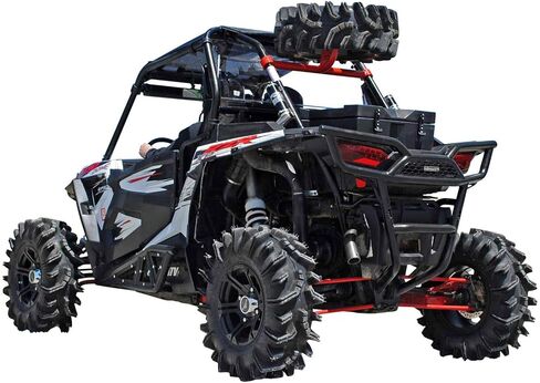 حامل الإطارات الاحتياطية SuperATV Polaris RZR XP Turbo لعام 2016+ Polaris RZR XP Turbo/XP 4 Turbo، سهل التركيب بمسامير، مطلي بالمسحوق، أسود متجعد، انظر الملاءمة، صنع في الولايات المتحدة الأمريكية in Kuwait