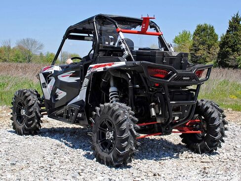 حامل الإطارات الاحتياطية SuperATV Polaris RZR XP Turbo لعام 2016+ Polaris RZR XP Turbo/XP 4 Turbo، سهل التركيب بمسامير، مطلي بالمسحوق، أسود متجعد، انظر الملاءمة، صنع في الولايات المتحدة الأمريكية in Kuwait