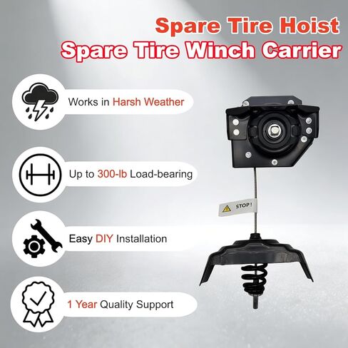 حامل ونش رفع الإطارات الاحتياطية ylann 924-517 متوافق مع 2001-2020 Chevy Tahoe/Suburban/Avalanche/GMC Yukon/Cadillac Escalade، يستبدل 924517 25974845 22968178 in Kuwait