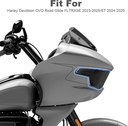 غطاء عدسة المصباح الأمامي لـ Harley، غطاء حماية للمصابيح الأمامية الأمامية مقاوم للماء ومضاد للخدش لملحقات Harley Davidson CVO Road Glide FLTRXSE 2023-2025/ST 2024-2025 in Kuwait