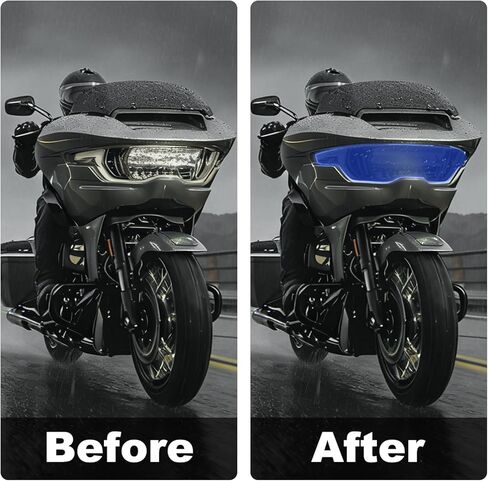 غطاء عدسة المصباح الأمامي لـ Harley، غطاء حماية للمصابيح الأمامية الأمامية مقاوم للماء ومضاد للخدش لملحقات Harley Davidson CVO Road Glide FLTRXSE 2023-2025/ST 2024-2025 in Kuwait