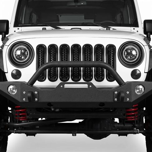 غطاء إطار المصباح الأمامي من Delyle لسيارة Wrangler JK 2007-2015، إطار تثبيت حلقة تثبيت المصباح الأمامي مقاس 7 بوصة، ABS أسود غير لامع، عبوة من قطعتين in Kuwait