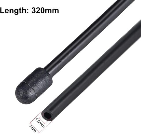 5Pcs RC Antenna Tube Black 320mm RC Antenna Tube with Silver Mount and Cap for RC Cars FPV Drone Receiver Antenna Frsky XM+ X4R X4RSB in Kuwait