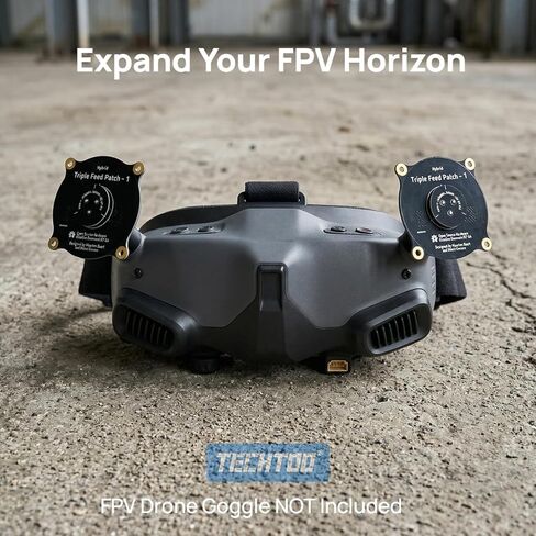 هوائي TECHTOO FPV هوائي 5.8 جيجا هرتز ثلاثي التغذية، مكاسب عالية 9.4 ديسيبل اتجاهي مستقطب دائري LHCP RHCP SMA موصل مع فاصل تحميل 50 أوم لطائرة سباق FPV بدون طيار in Kuwait