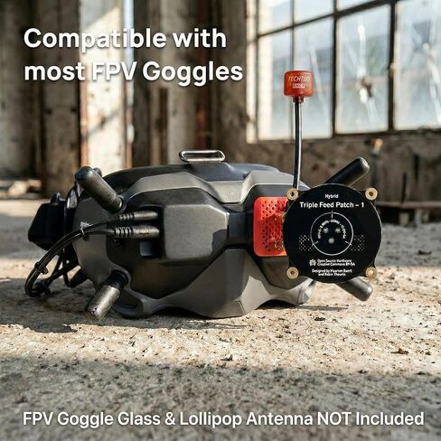 هوائي TECHTOO FPV هوائي 5.8 جيجا هرتز ثلاثي التغذية، مكاسب عالية 9.4 ديسيبل اتجاهي مستقطب دائري LHCP RHCP SMA موصل مع فاصل تحميل 50 أوم لطائرة سباق FPV بدون طيار in Kuwait