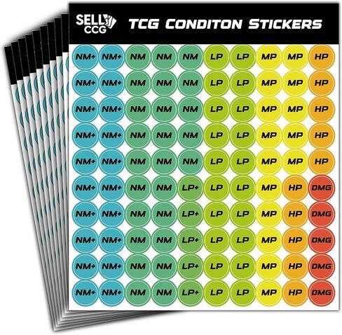 1,000x ملصقات حالة TCG لظروف ألعاب بطاقات التداول بأكمام صغيرة وحافظات البطاقات وأجهزة التحميل العلوية - ملصقات بطاقة الأسعار SellCCG TCG للبائعين واللافتات (الحالة والسعر) in Kuwait