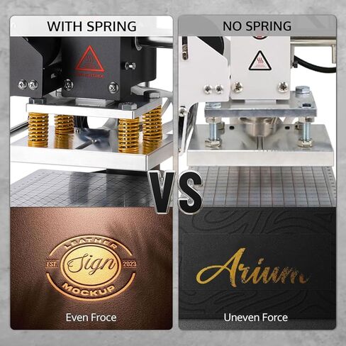 OFFNOVA Hot Foil Stamping Machine 10x13cm with U-Slot & Movable Table, 110V Digital Embossing Machine Manual Tipper Stamper for PVC Wood PU Leather Logo in Kuwait