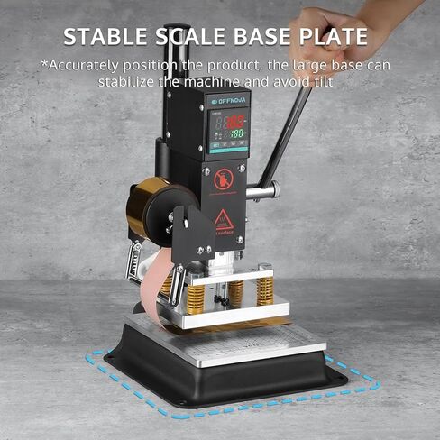 OFFNOVA Hot Foil Stamping Machine 10x13cm with U-Slot & Movable Table, 110V Digital Embossing Machine Manual Tipper Stamper for PVC Wood PU Leather Logo in Kuwait