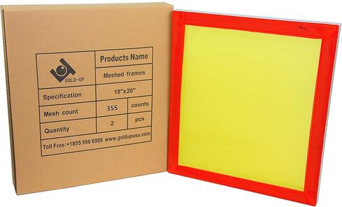 18 x 20 Inch Pre-Stretched Aluminum Silk Screen Printing Frames with 355 Yellow Mesh (2 Pack Screens) in Kuwait