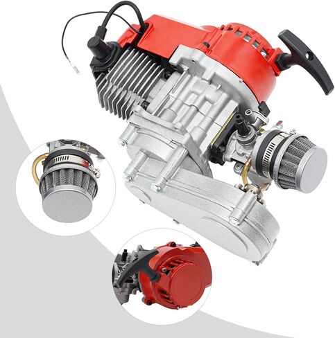 محرك محرك ثنائي الأشواط 49CC 50CC للدراجة الترابية الصغيرة ATV رباعية الدراجات النارية الصغيرة ودراجة الجيب 49CC ثنائي الأشواط محرك بنزين 50cc محرك الدراجة الترابية، 40 ميل في الساعة (49CC 2-Stroke 1) in Kuwait