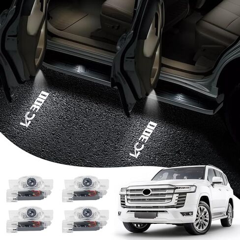 ضوء عرض شعار ضوء باب السيارة مناسب لـ 2021-2024 Toyot@ Land Cruiser 300 LC300 خالٍ من البهتان عالي الوضوح LED ضوء عرض ترحيب للسيارة، ضوء قدم صديق للبيئة (4 قطع) in Kuwait