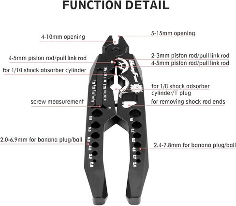 Metal Shock Absorber Pliers Rod Ball Clamp & Ball Joint Wrench Multi-Function RC Tool Combo Set for 1/8 1/10 RC Car in Kuwait