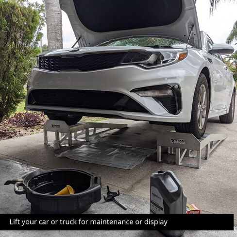 Titan Ramps Low Profile Aluminum Car Ramps Pair 3,000 LB Capacity for Oil Change in Kuwait