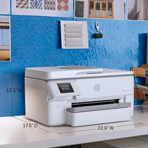 طابعة HP OfficeJet Pro 9720 اللاسلكية متعددة الإمكانات الملونة النافثة للحبر، الطباعة والمسح الضوئي والنسخ والفاكس حتى 11x17، ADF، الطباعة على الوجهين الأفضل للمكتب، تجربة 3 أشهر من الحبر الفوري متضمنة (C2XF9A) in Kuwait