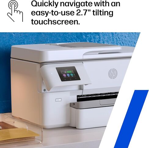 طابعة HP OfficeJet Pro 9720 اللاسلكية متعددة الإمكانات الملونة النافثة للحبر، الطباعة والمسح الضوئي والنسخ والفاكس حتى 11x17، ADF، الطباعة على الوجهين الأفضل للمكتب، تجربة 3 أشهر من الحبر الفوري متضمنة (C2XF9A) in Kuwait