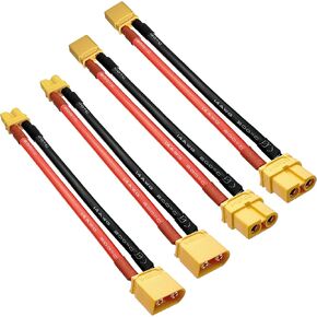 XT30 إلى XT60 Plug RC ذكر أنثى موصل محول مع 14AWG 100mm سلك السيليكون ل RC FPV الطائرة بدون طيار سيارة Lipo NiMH شاحن بطارية ESC (4 قطع) in Kuwait